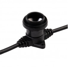 Гирлянда Белт-Лайт 2 жилы, 50м, шаг 20см, 250 патронов E27, IP65, черный круглый провод NEON-NIGHT