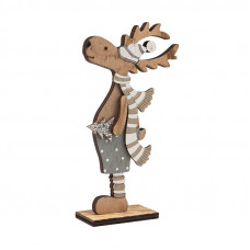 Деревянная фигурка Рождественский Олень Синий 10,5x4x18 см