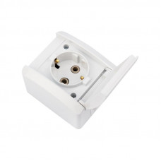 Розетка одноместная (керамика) INDUSTRIAL IP54 с/з, о/у, белая KRANZ