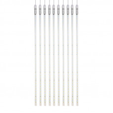 Гирлянда Тающие сосульки комплект 10 шт. х 50см, шаг 100см, 600 LED ТЕПЛЫЙ БЕЛЫЙ, белый каучук, IP67, 24В, соединяется NEON-NIGHT