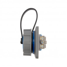 Розетка влагозащищенная настенная фланцевая с крышкой 1 гнездо, 2Р+РЕ, 16А, IP68, серая REXANT