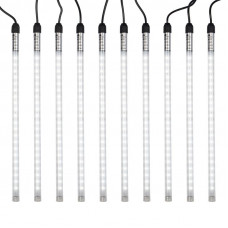 Гирлянда Тающие сосульки комплект 10 шт. х 30см, шаг 100см, 420 LED БЕЛЫЙ, черный каучук, IP65, 24В, соединяется NEON-NIGHT