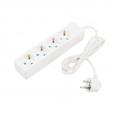 Удлинитель 4 гнезда, 1,5м, 3х0,75мм², с/з, белый PROconnect