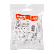 Крепеж кабеля плоский 14х7 мм, белый (50 шт/уп) REXANT