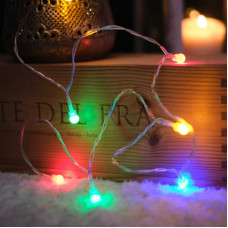 Гирлянда светодиодная Шарики 1,5 м, 10 LED, прозрачный ПВХ, цвет свечения мультиколор, 2 х АА (батарейки не в комплекте) NEON-NIGHT