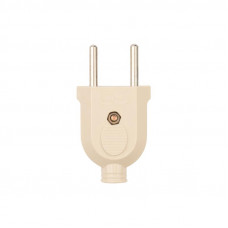 Вилка прямая б/з кремовая 10 А PROconnect