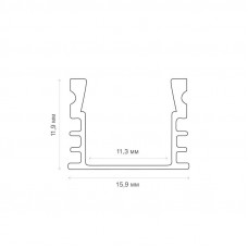 Комплект накладного алюминиевого профиля с рассеивателем, 16х12мм, 2м REXANT
