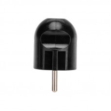 Вилка Евро прямая с з/к 16А черная REXANT