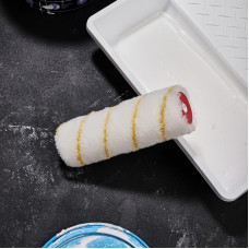 Ролик (сменный) полиамид белый с желтой полосой, ворс 11 мм, ширина ролика 180 мм, Ø 42 мм, бюгель 8 мм, серия «Мастер» REXANT