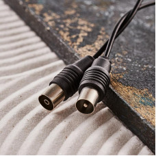 ВЧ кабель ТВ штекер - ТВ штекер, 15м, черный REXANT