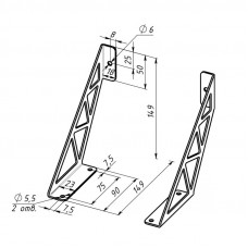 Кронштейн в стиле лофт для крепления полок, настенный, белый REXANT