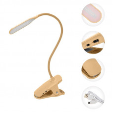 Светильник настольный Click 4Вт, LED, 4000К, диммируемый 3 ступени, заряжаемый, на прищепке, кремовый REXANT