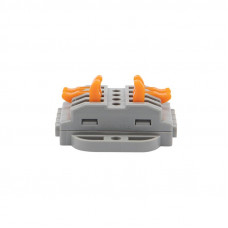 Клемма СМК 222-424P проходная 4 полюса, с монтажной площадкой (0,08-4 мм²), серая (25 шт./уп.) REXANT