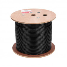 Кабель витая пара U/UTP, CAT 6, PE, 4PR, 23AWG, OUTDOOR, SOLID, черный, 305м REXANT