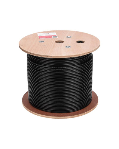 Кабель витая пара U/UTP, CAT 6, PE, 4PR, 23AWG, OUTDOOR, SOLID, черный, 305м REXANT