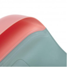 Фартук нагрудный для кормления с жестким карманом, зеленый с розовым HALSA