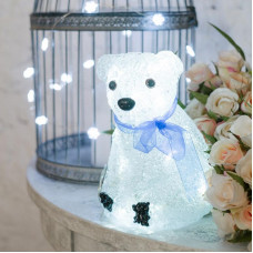 Акриловая светодиодная фигура Белый мишка 20 см, 4,5 В, 3 батарейки AA (не входят в комплект), 20 светодиодов NEON-NIGHT