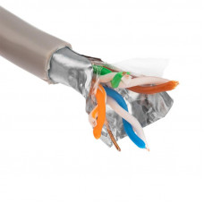 Кабель витая пара F/UTP, CAT 5е, PVC, 4PR, 24AWG, INDOOR, SOLID, серый, 100м PROconnect