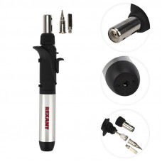 Паяльник-горелка с пьезоподжигом, газовый, 17мл, 2 насадки, блистер REXANT