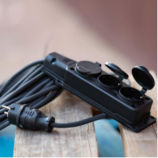 Удлинитель-шнур КГ 3х1,5, 20м, 3 гнезда, морозостойкий, с/з, 16А, 3500Вт, IP44 (Сделано в России) REXANT