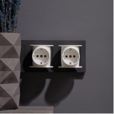 Набор тройников электрических универсальных 16А с/з, одно гнездо, белый (2 шт./уп.) REXANT