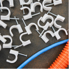 Крепеж кабеля круглый 14мм, белый (50 шт/уп) REXANT