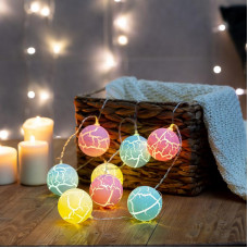 Гирлянда светодиодная Карамельки 1.5 м, прозрачный ПВХ, 10 LED, теплый белый, питание 2 х АА (батарейки не в комплекте)