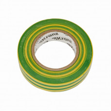 Изолента ПВХ 0,13х19мм, 25м, желто-зеленая KRANZ