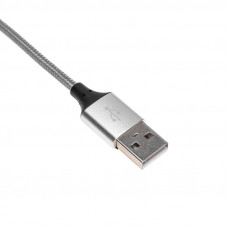 Кабель USB-A – Lightning для Apple, 2,4А, 1м, нейлон, серый REXANT