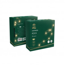 Гирлянда светодиодная Роса с контроллером 20м, 200LED, ТЕПЛЫЙ БЕЛЫЙ, IP20, 230В, зеленый провод NEON-NIGHT