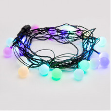 Гирлянда Шарики Ø25мм, 5м, темно-зеленый ПВХ, 25 диодов, цвет RGB