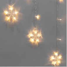 Гирлянда Арка со звездами 2,5х1,2м, 136LED ТЕПЛЫЙ БЕЛЫЙ, прозрачный ПВХ, IP20, свечение с динамикой, 230В, не соединяется, с контроллером 8 режимов