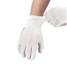 Перчатки х/б нейлоновые с покрытием ПВХ «Точка», белые REXANT