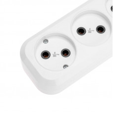 Удлинитель 3 гнезда, 5м, 2х0,75мм², б/з, белый PROconnect