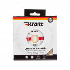 Диск алмазный отрезной Turbo сегментный с защитными секторами, 125х22,2x10мм KRANZ