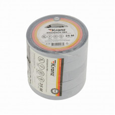 Изолента ПВХ 0,13х15мм, 25м, серая KRANZ