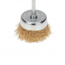 Щетка чашечная для дрели, витая латунированная проволока, 65мм KRANZ