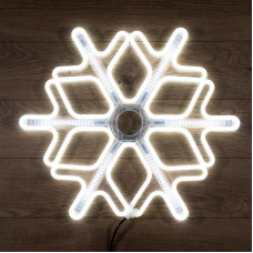 Фигура Снежинка из гибкого неона с эффектом тающих сосулек, 60х60 см, цвет свечения белый NEON-NIGHT