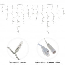 Гирлянда светодиодная Бахрома (Айсикл) 4,8х0,6м 176 LED RGB прозрачный ПВХ IP65 свечение с динамикой 230В нужен контроллер 245-908 NEON-NIGHT