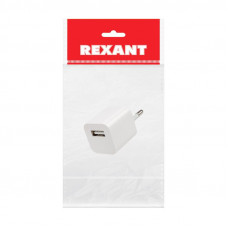 Сетевое зарядное устройство «Квадрат» USB (СЗУ) (1000 mA) белое REXANT