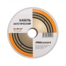 Кабель акустический 2х1,00мм², красно-черный, 100м PROconnect