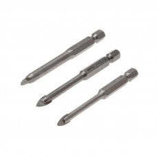 Набор сверл по керамической плитке, 5-6-8мм, шестигранный хвостовик KRANZ