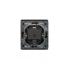 Розетка ROUND 1-ая с/з с/у, со шторками 16А оникс KRANZ