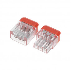 Экспресс-клемма СМК 2273-203R проходная разъемная 3 полюса 0,5-2,5мм² (50 шт/уп) REXANT