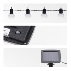 Гирлянда садовая Сэвил, 398см, 3000К, встроенный аккумулятор, солнечная панель,коллекция Лондон REXANT