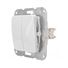 DEA Выключатель 2кл с/у 10А мех. Бел KRANZ