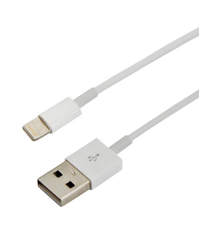 Кабель USB-A – Lightning для Apple, 2,4А, 1м, ПВХ, белый REXANT